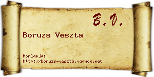 Boruzs Veszta névjegykártya